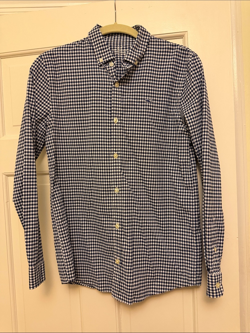Vineyard Vines Navy and White Gingham Button-Down Shirt